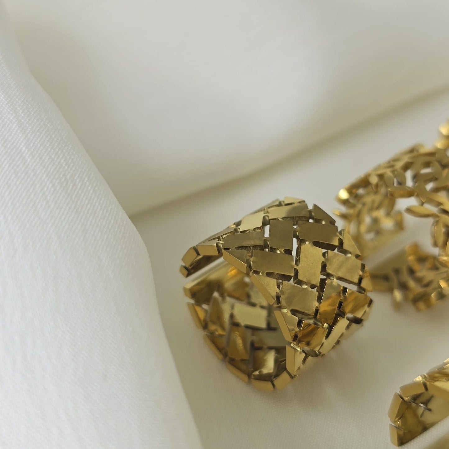 Golden Stainless Steel Pattern Ring