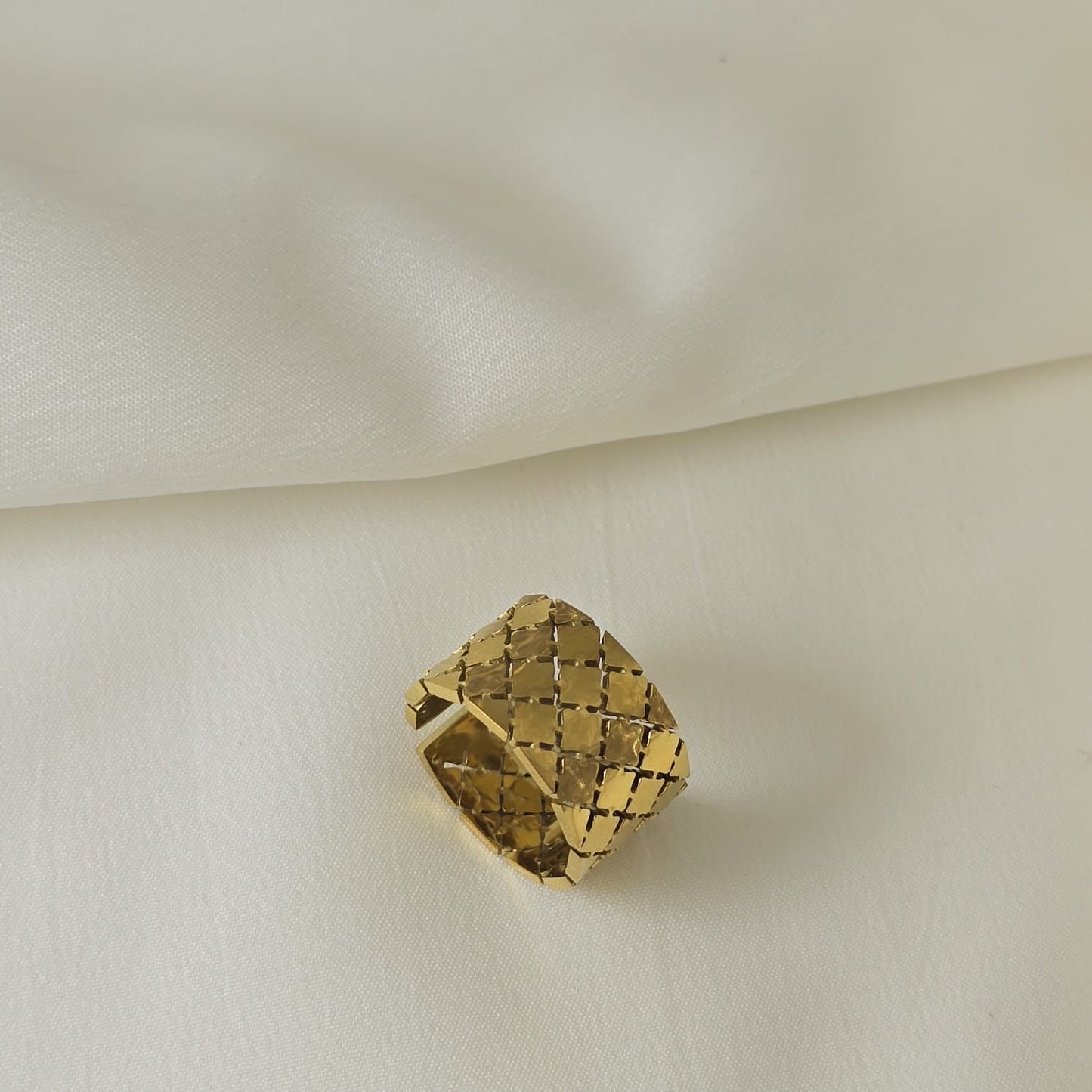 Golden Stainless Steel Pattern Ring