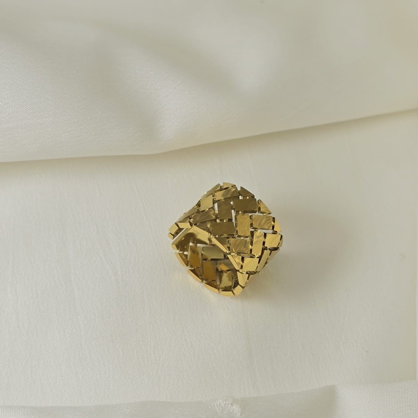 Golden Stainless Steel Pattern Ring