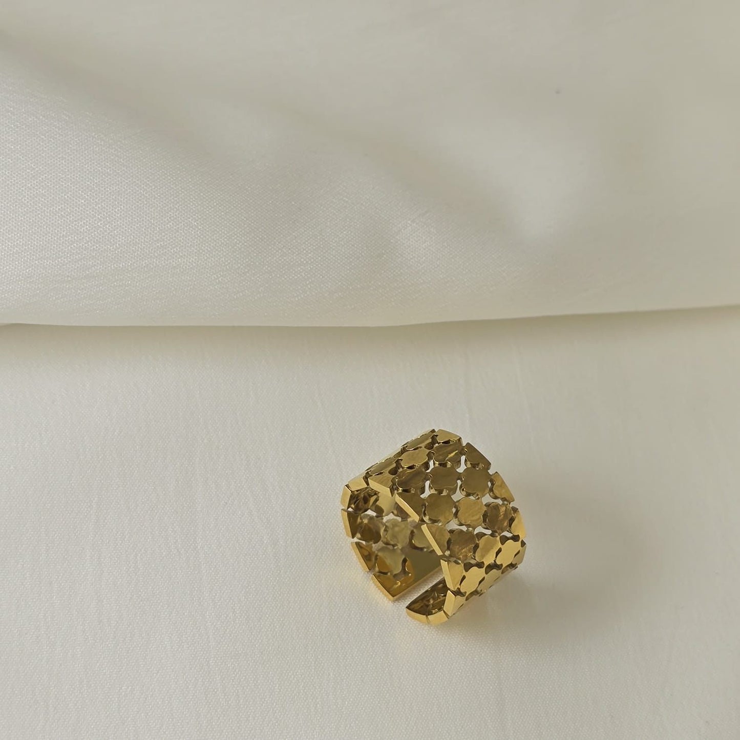 Golden Stainless Steel Pattern Ring