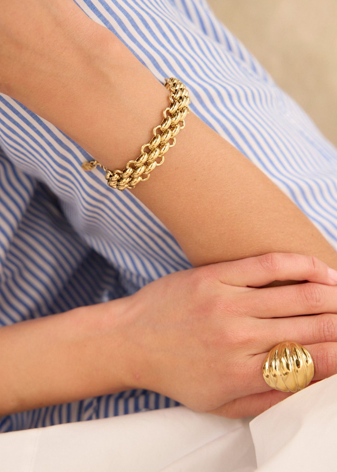 Golden Stainless Steel Link Bracelet