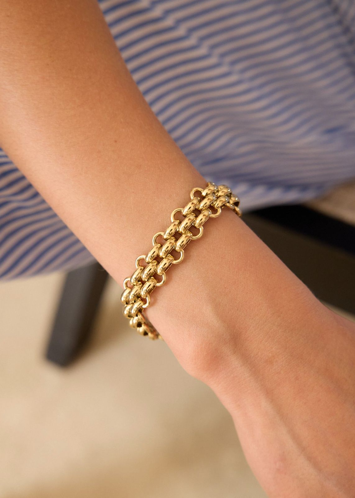 Golden Stainless Steel Link Bracelet