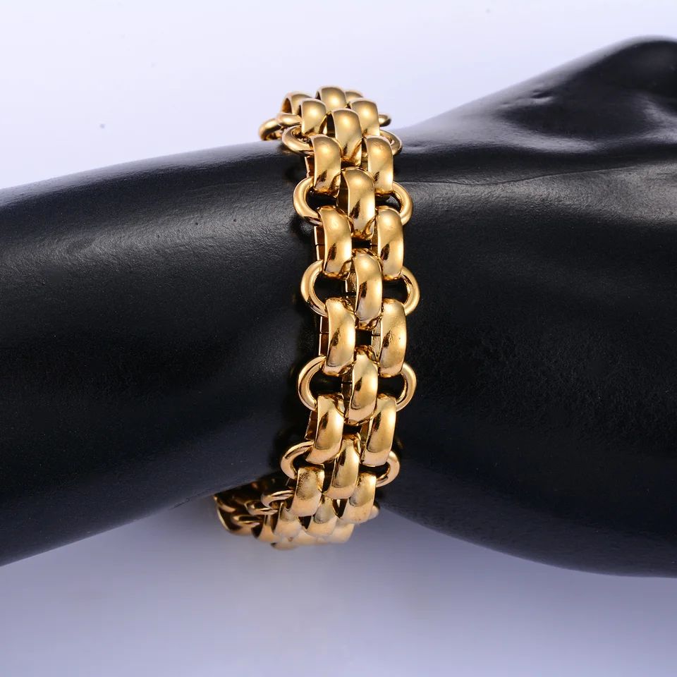 Golden Stainless Steel Link Bracelet