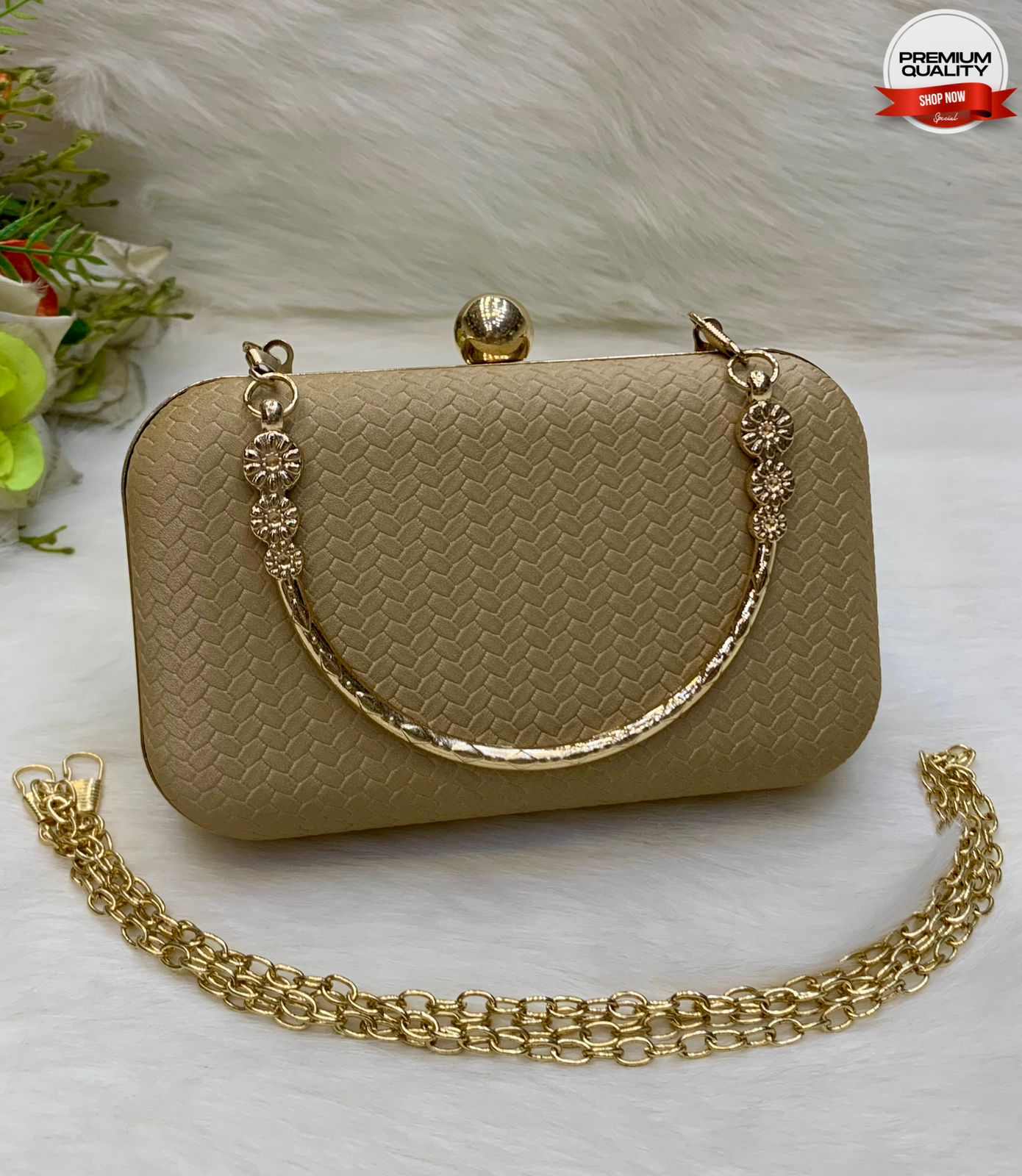 Woven Textured Fancy Clutch Purse