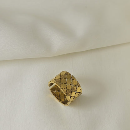 Golden Stainless Steel Pattern Ring