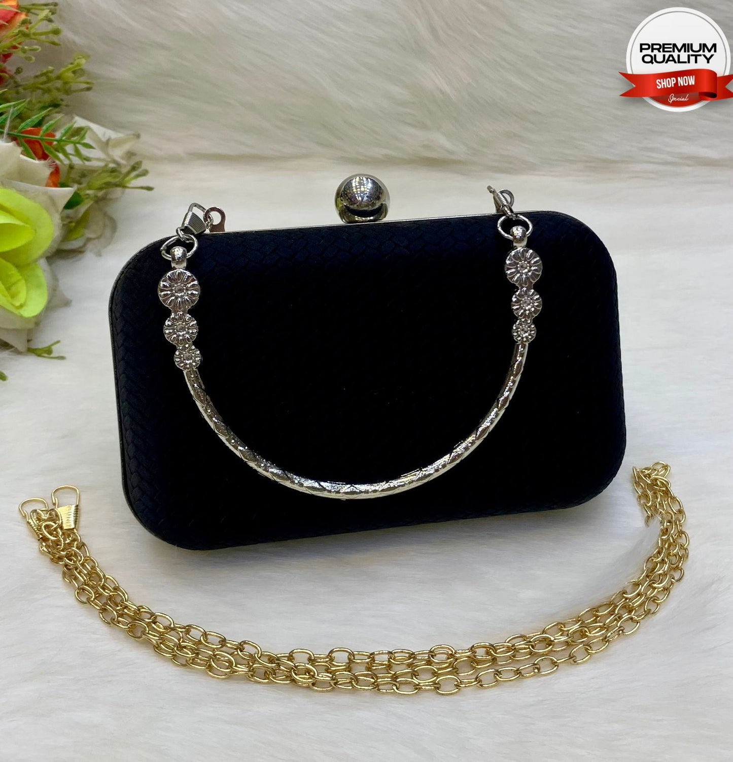 Woven Textured Fancy Clutch Purse