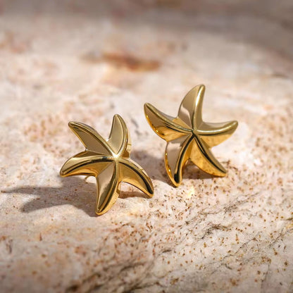 Star Stud Golden Earrings